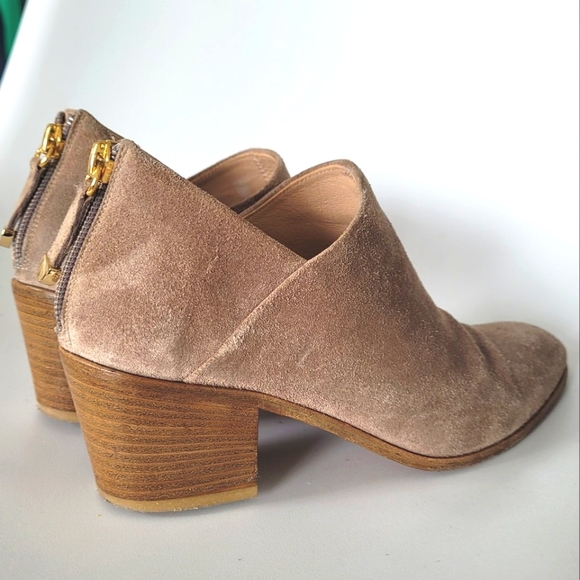 DVF Tan Cream Suede Leather Booties Size 7 - Picture 6 of 15